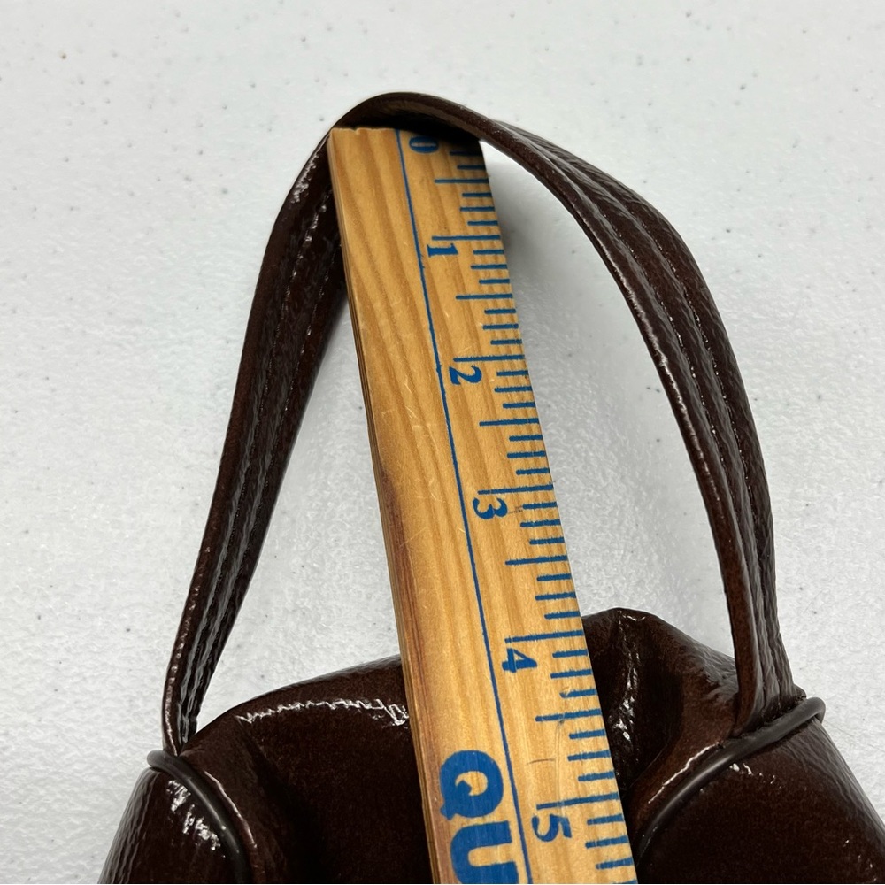 Vintage Chestnut Brown Vegan Leather Zip Up Toiletry Travel Bag Dopp Kit - Nice - Picture 7 of 8
